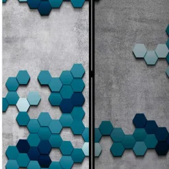 3-Elemente Paravent in Grau & Blautönen Motivprint - Gralindaca^Wohnen Hot