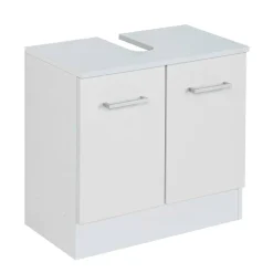 Wohnen 60er Doppeltür Unterbeckenschrank in Weiß - Skiranov