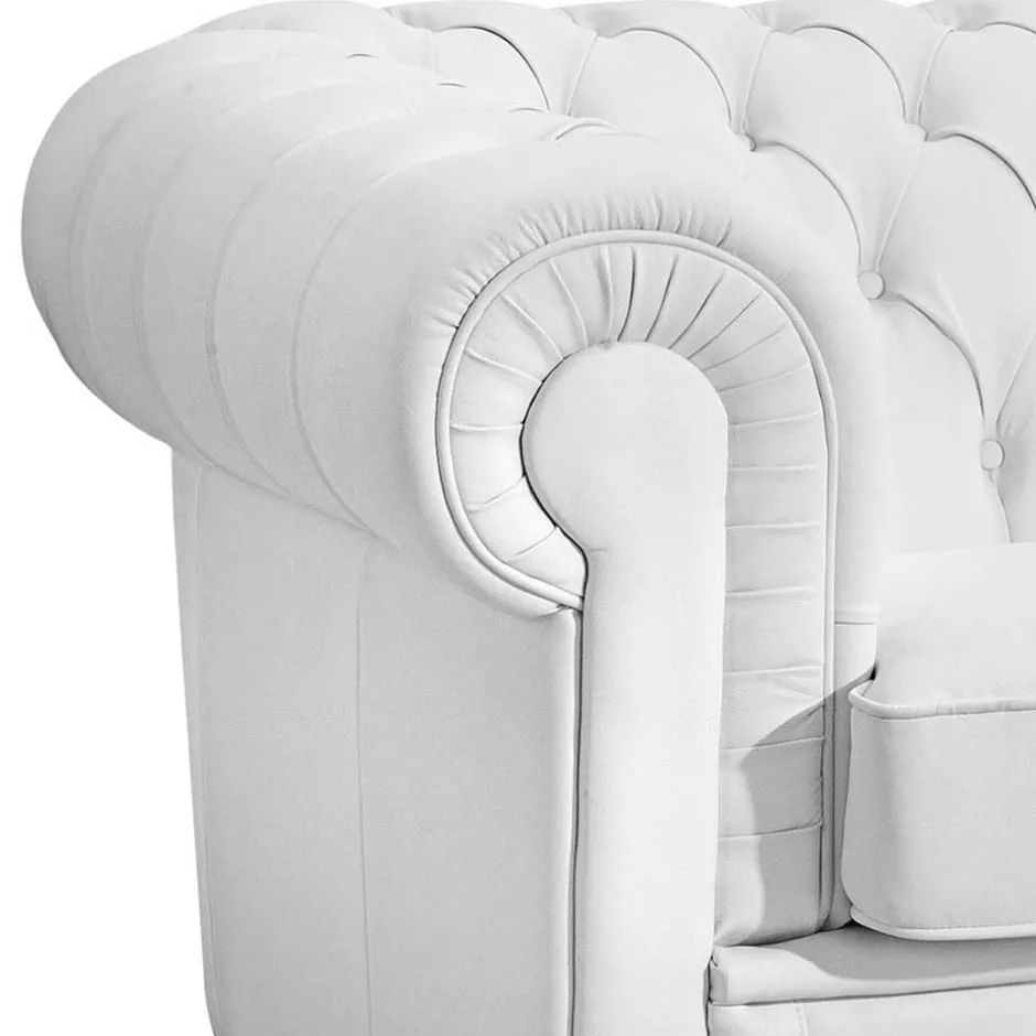 3er Ledersofa im Chesterfield Look - Dossera^Wohnen Hot