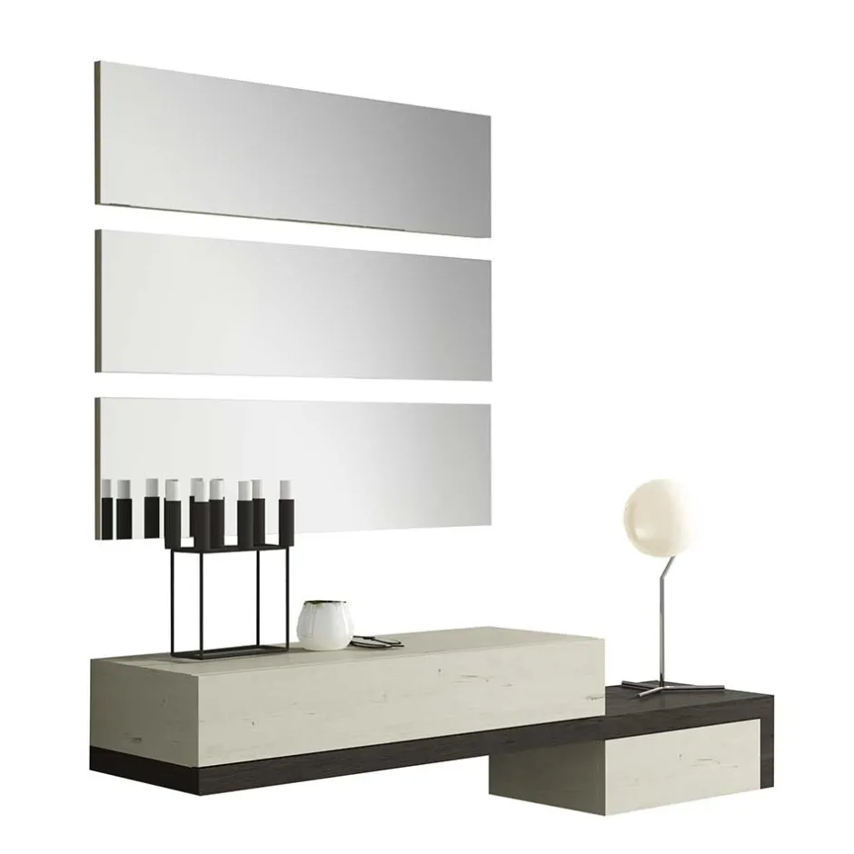 Wohnen 3er Spiegel Set & Wand Konsole - Ezema (vierteilig)