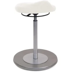 Ergonomischer Bürohocker in Weiß Kunstleder - Gorana^Wohnen Best