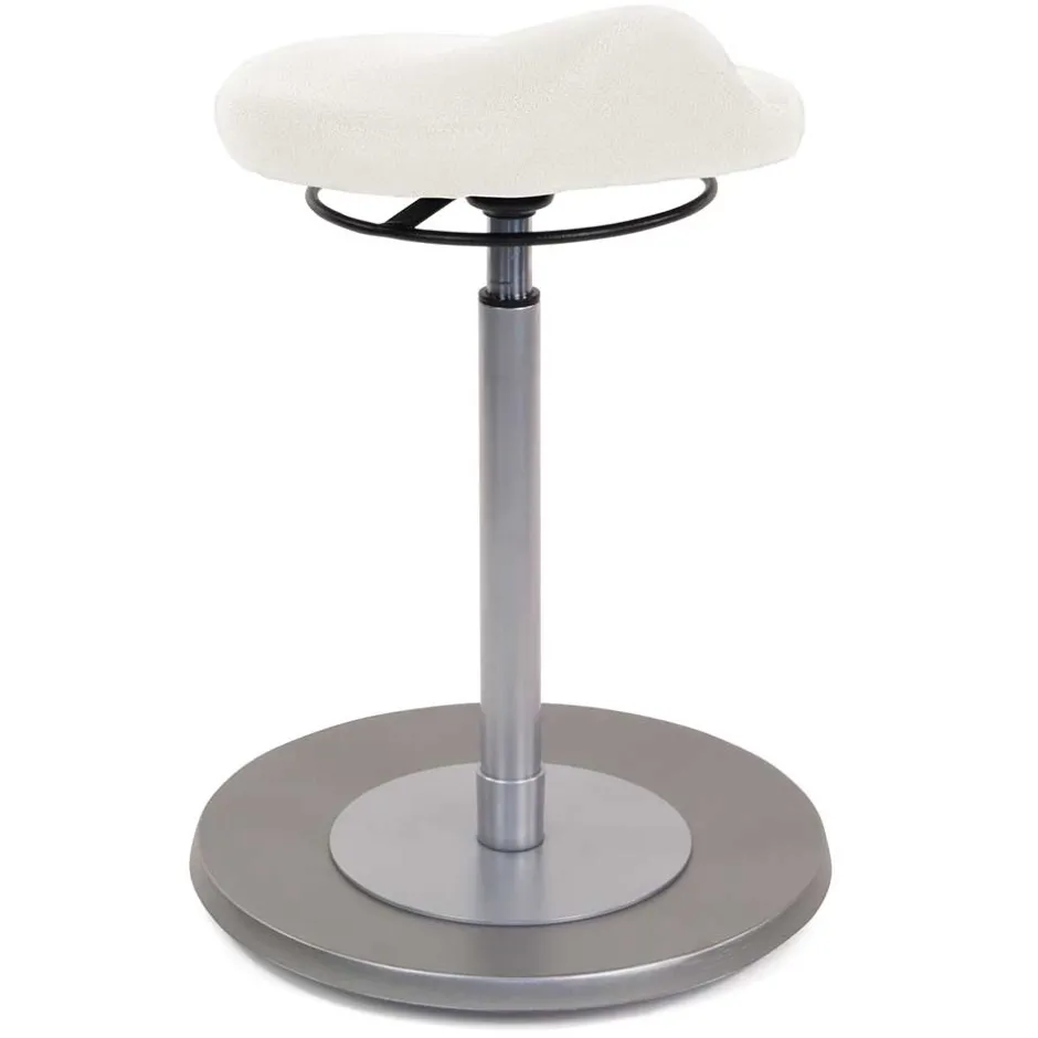 Ergonomischer Bürohocker in Weiß Kunstleder - Gorana^Wohnen Best