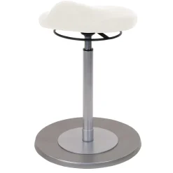 Ergonomischer Bürohocker in Weiß Kunstleder - Gorana^Wohnen Best