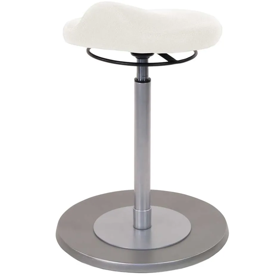 Ergonomischer Bürohocker in Weiß Kunstleder - Gorana^Wohnen Best