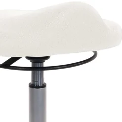 Ergonomischer Bürohocker in Weiß Kunstleder - Gorana^Wohnen Best