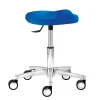 Ergonomischer Drehhocker in Blau Stoff - Olinendra^Wohnen New