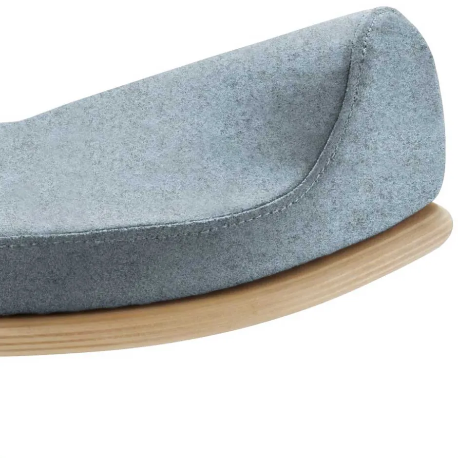Ergonomischer Hocker in Hellblau Filz - Salcina^Wohnen Sale