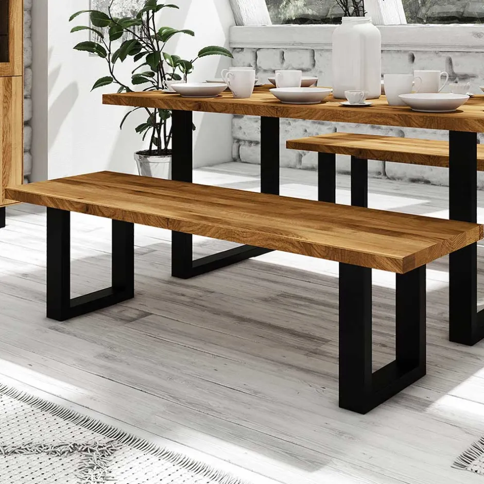 Wohnen Essbank Manzey aus Wildeiche Massivholz