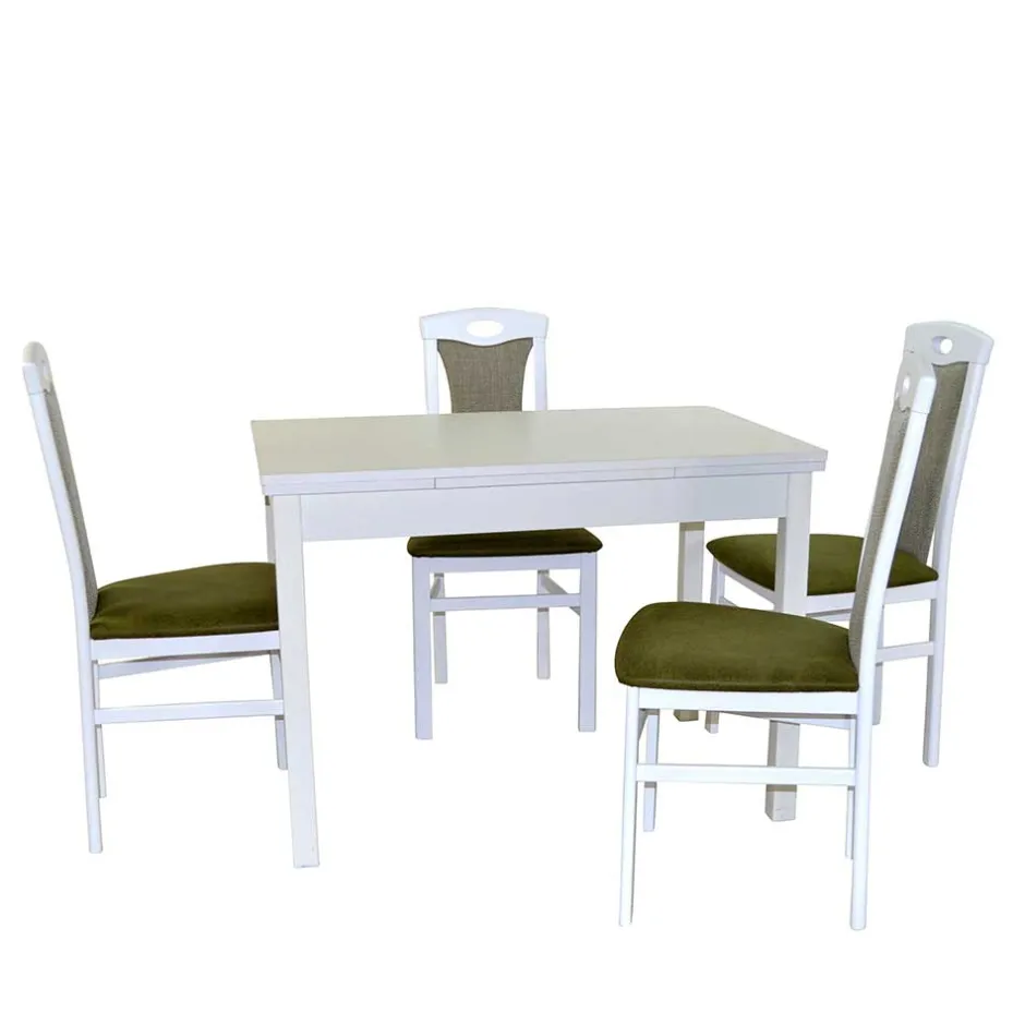 Wohnen Essecke Möbel Kombination in Weiß - Oninawa (fünfteilig)