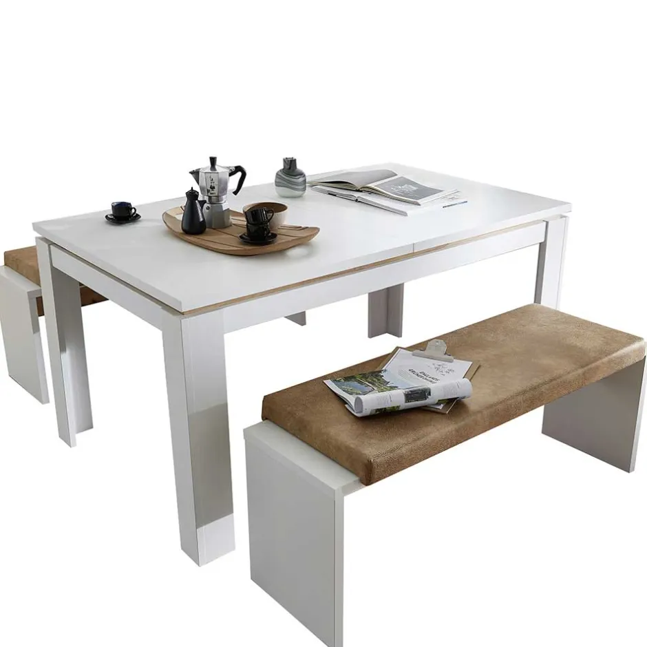 Essgruppe Ausziehtisch & 2 Bänke - Connassa (dreiteilig)^Wohnen Hot