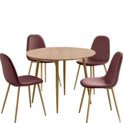 Wohnen Essgruppe in Altrosa & Eiche - Eva (fünfteilig)