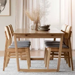 Wohnen Essgruppe in Eiche & Hellgrau - Nineo (siebenteilig)