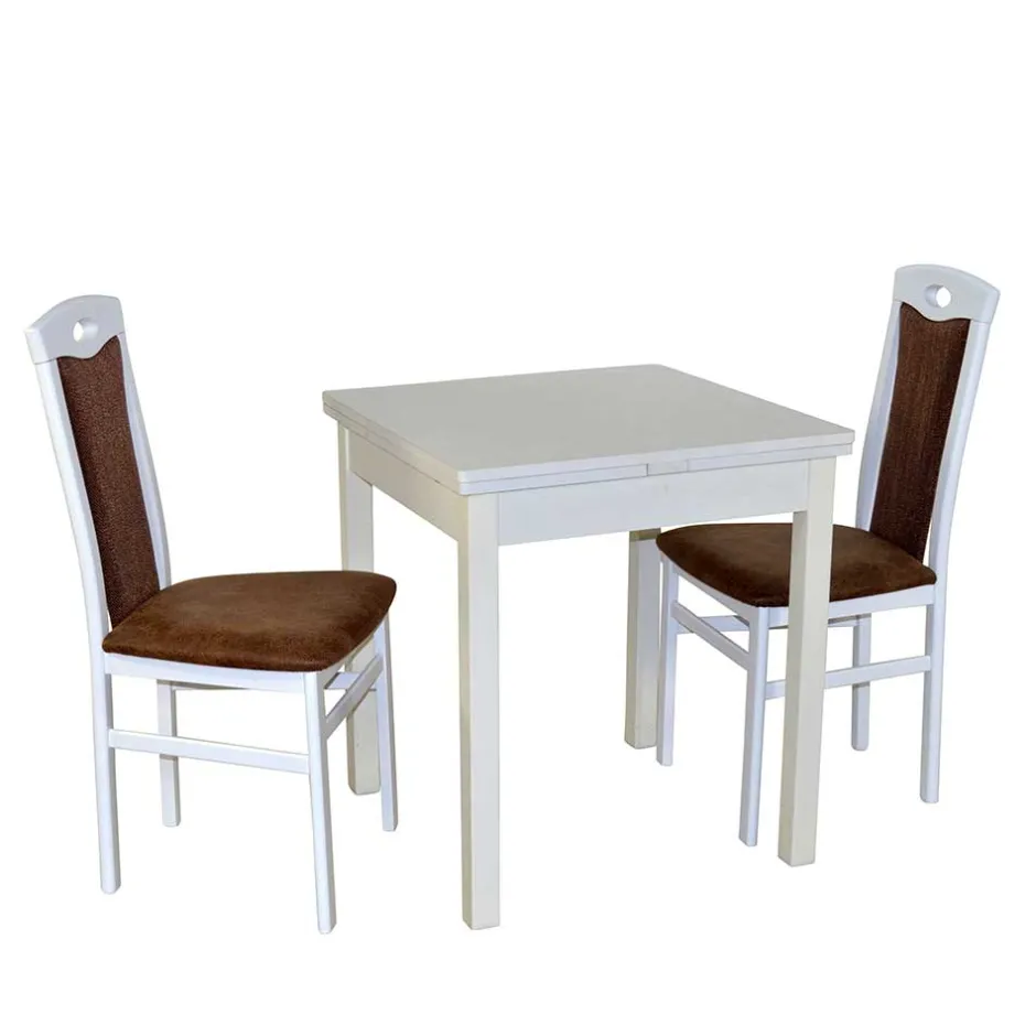 Essgruppe in Weiß & Braun - Solana (dreiteilig)^Wohnen