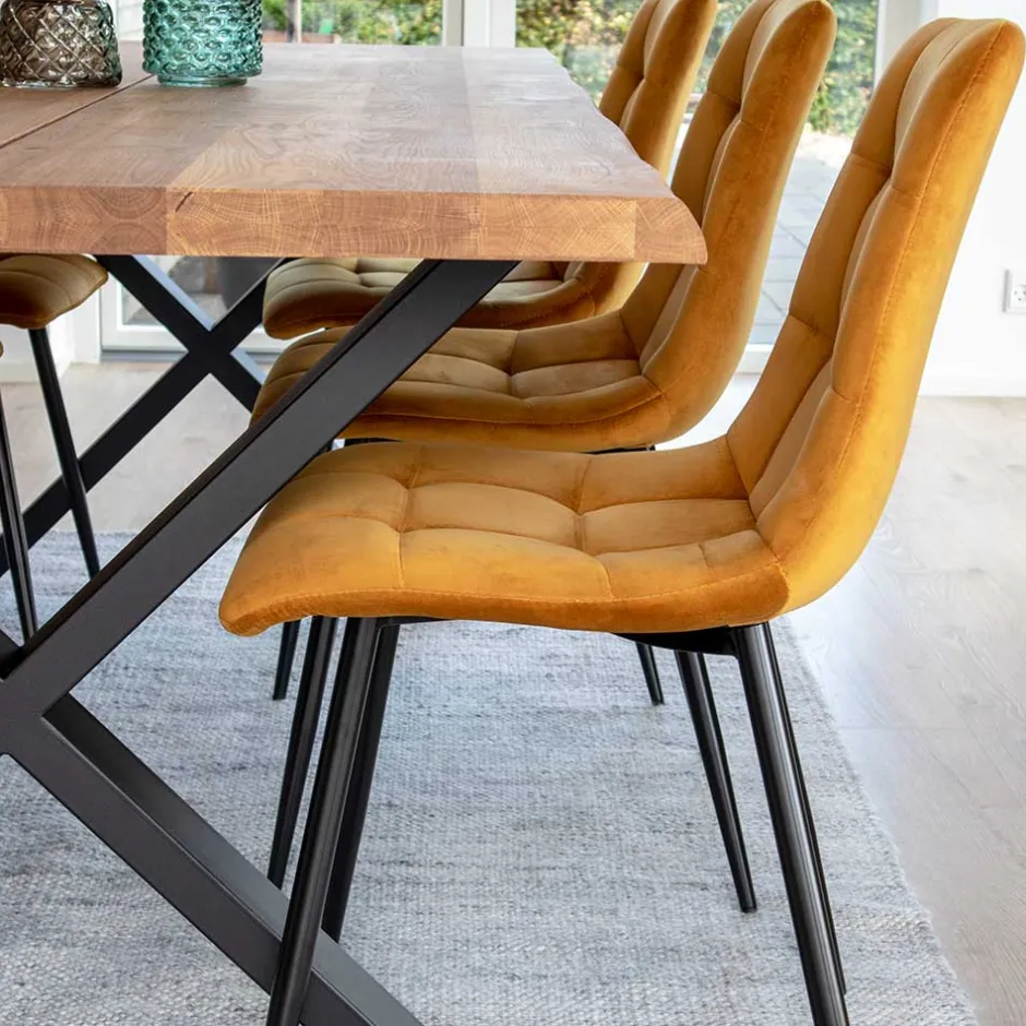 Essgruppe mit gelben Stühlen - Valco (siebenteilig)^Wohnen Clearance