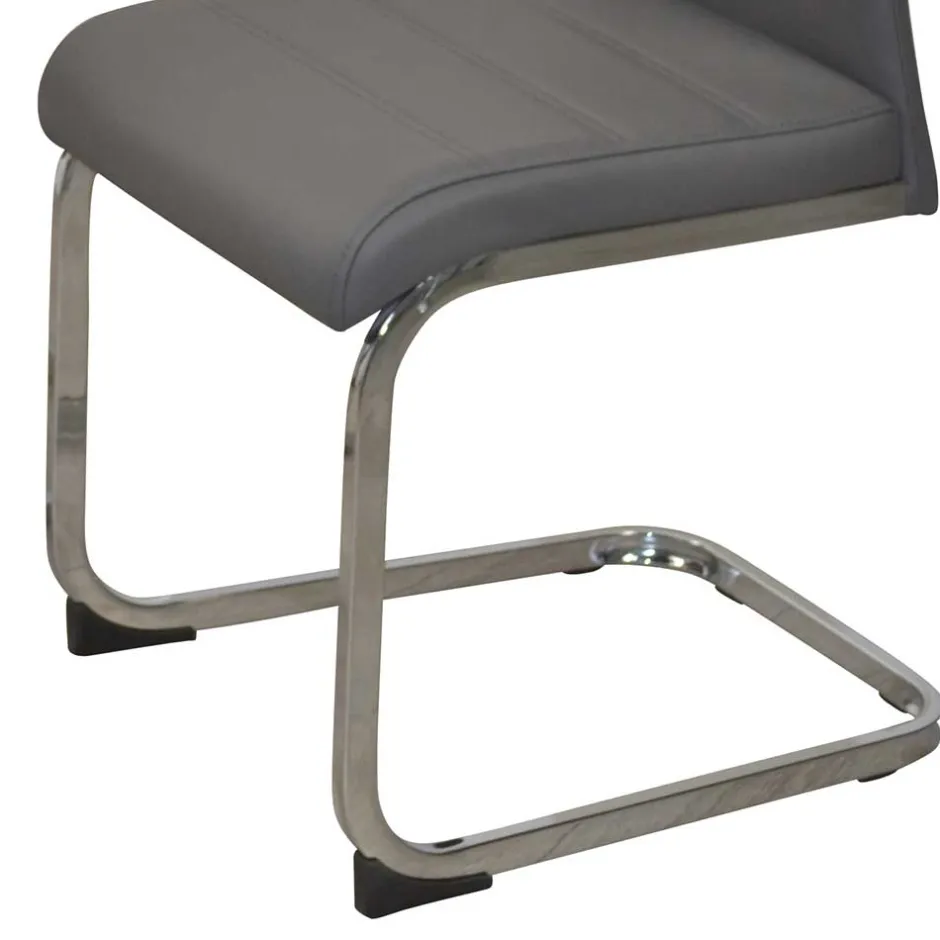 Wohnen Essgruppe mit Glastisch & Schwingstühlen - Baryma (fünfteilig)