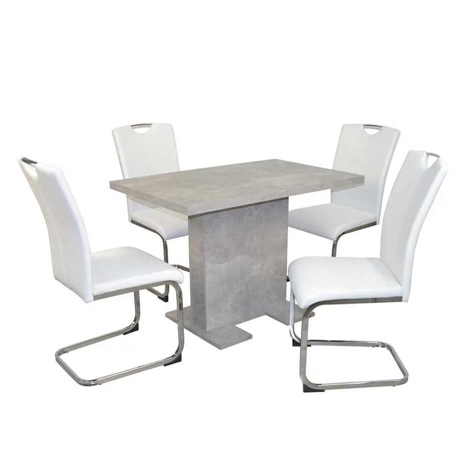 Essgruppe mit mit Betonoptik Tisch - Zyana (fünfteilig)^Wohnen Clearance