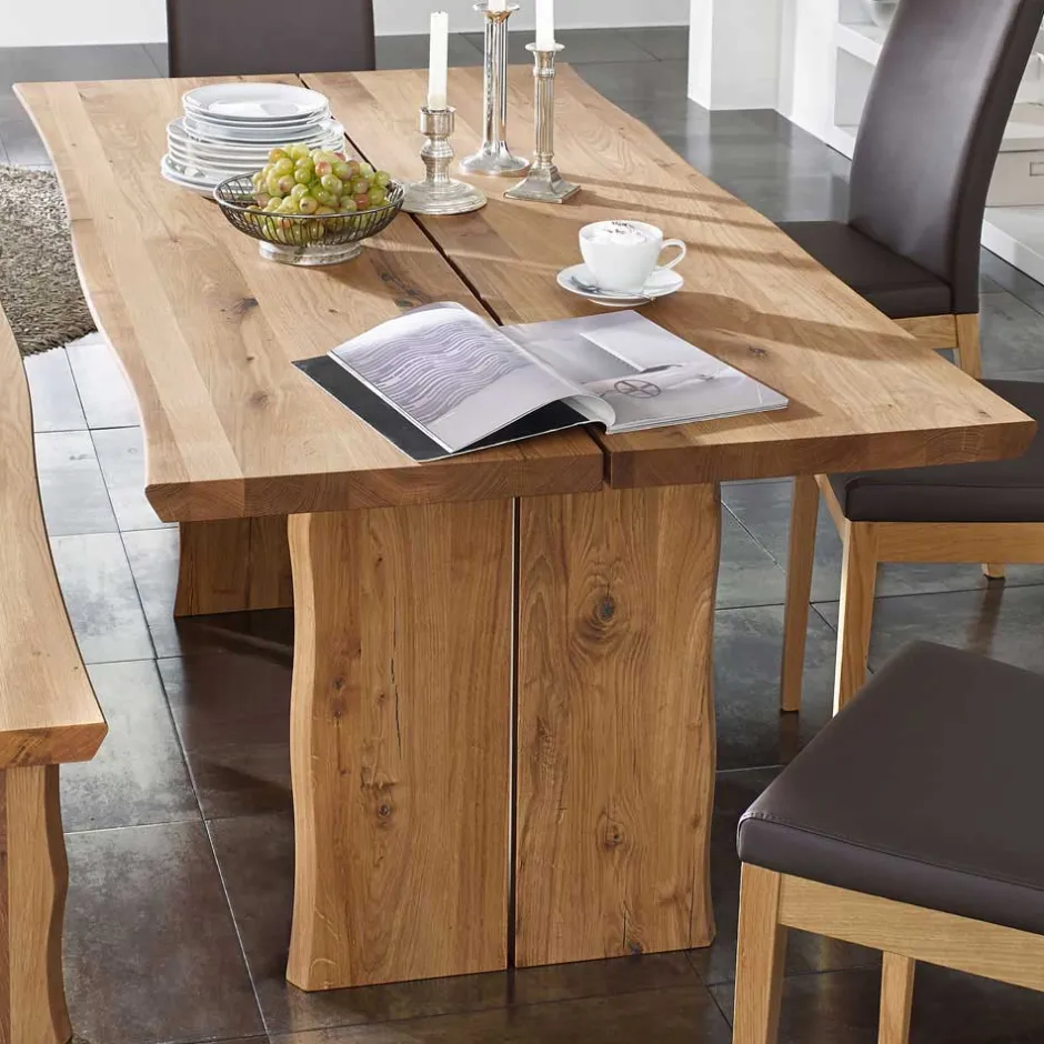 Essgruppe Sympatia aus Wildeiche Massivholz (siebenteilig)^Wohnen New