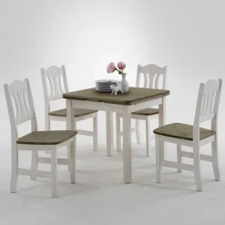 Essgruppe Zamaiko in Weiß Grau Landhaus (fünfteilig)^Wohnen Outlet