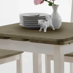 Essgruppe Zamaiko in Weiß Grau Landhaus (fünfteilig)^Wohnen Outlet