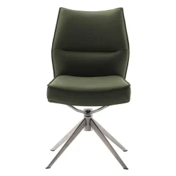 Essstuhl mit Lederbezug in Olivgrün - Contrada (2er Set)^Wohnen Hot