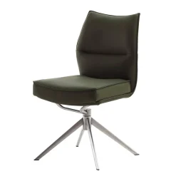 Essstuhl mit Lederbezug in Olivgrün - Contrada (2er Set)^Wohnen Hot