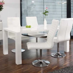 Esstisch & Drehstühle in Weiß - Fascinationa (fünfteilig)^Wohnen Discount