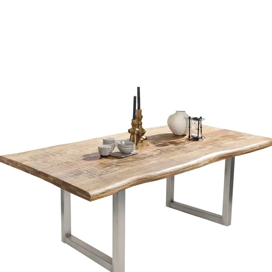 Esstisch aus Mango Holz mit Baumkante - Matic^Wohnen Best