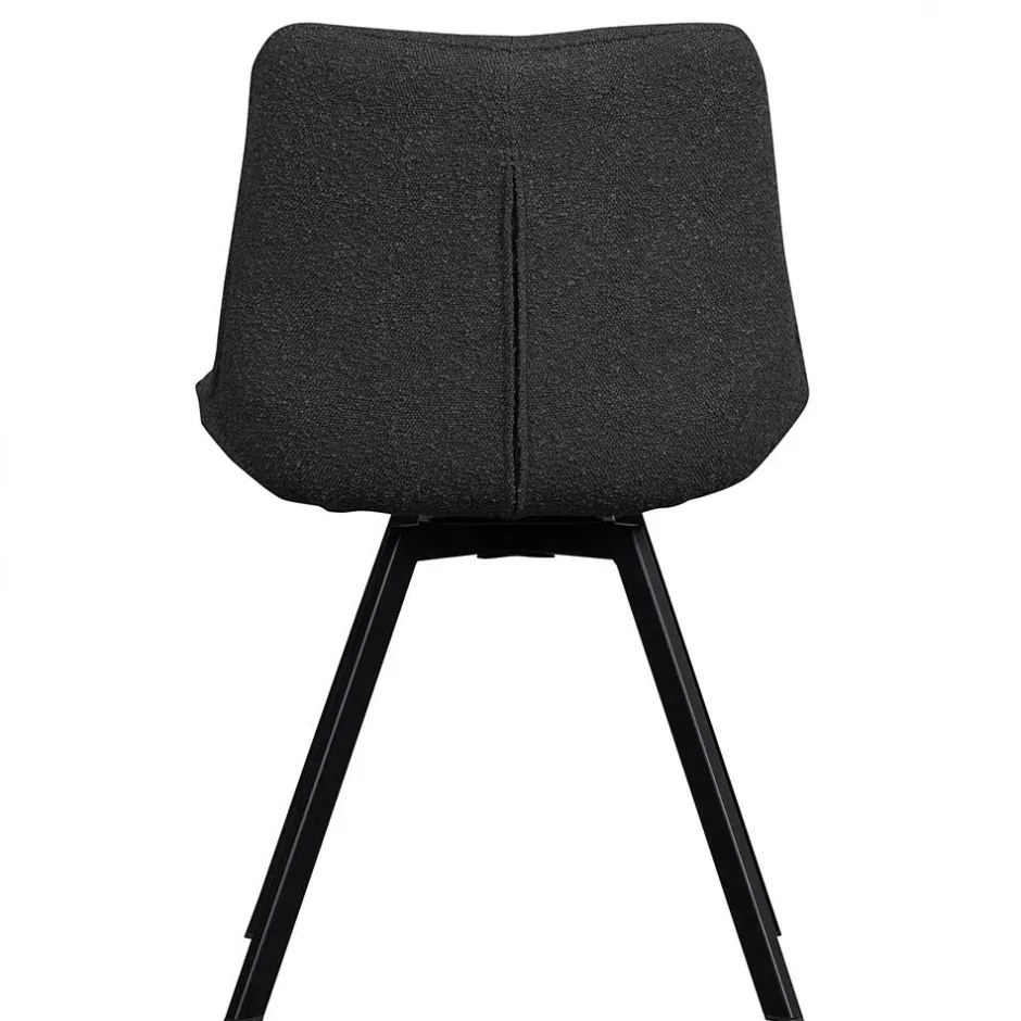 Wohnen Esstisch Drehstuhl aus Boucle Stoff - Seymour (2er Set)