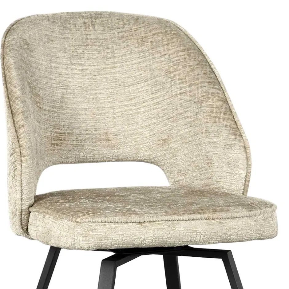 Wohnen Esstisch Drehstuhl in Beige Struktursamt - Turena (2er Set)