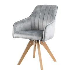 Esstisch Drehstuhl in Grau & Eichefarben - Puebla (2er Set)^Wohnen Sale