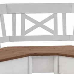 Wohnen Esstisch Eckbank Barlad aus Kiefernholz Weiß mit Braun