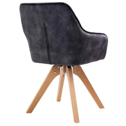 Wohnen Esstisch Gruppe mit Samtstühlen - Odyssena (siebenteilig)