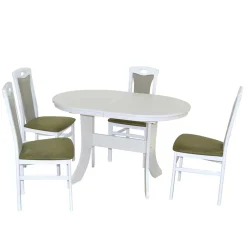 Esstisch Kombi in Weiß & Grün - Cynthia (fünfteilig)^Wohnen Clearance