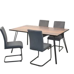 Wohnen Esstisch Kombination mit Schwingstühlen - Yagov (fünfteilig)