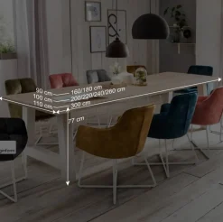 Esstisch mit Baumkante Eiche gekälkt - Ugolina^Wohnen Outlet