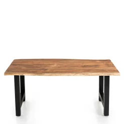 Esstisch mit H-Gestell und Baumkanten Platte - Polardia^Wohnen