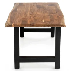 Esstisch mit H-Gestell und Baumkanten Platte - Polardia^Wohnen