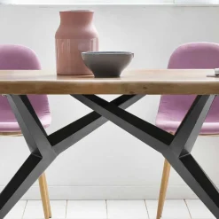 Esstisch mit Holzplatte Akazie & Eisengestell - Sestron^Wohnen Online