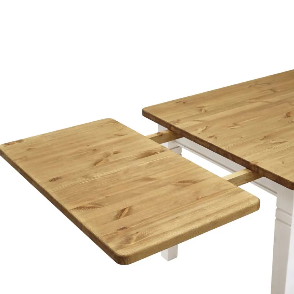 Wohnen Esstisch mit Stühlen Lugon im Landhausstil (fünfteilig)