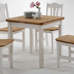 Wohnen Esstisch mit Stühlen Vipe in Weiß (fünfteilig)