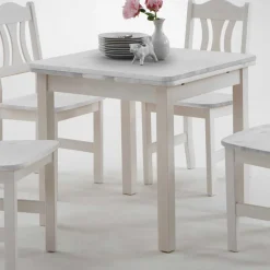 Esstisch mit Stühlen Vironegras in Weiß (fünfteilig)^Wohnen Outlet