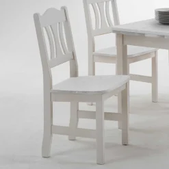 Esstisch mit Stühlen Vironegras in Weiß (fünfteilig)^Wohnen Outlet