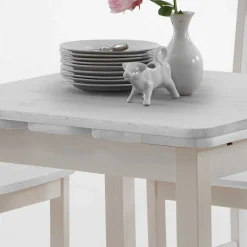 Esstisch mit Stühlen Vironegras in Weiß (fünfteilig)^Wohnen Outlet