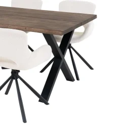 Wohnen Esstisch mit Tischsesseln drehbar als Set - Ceolata (siebenteilig)