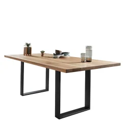 Wohnen Esstisch mit U-Beinen aus schwarzem Stahl - Theo