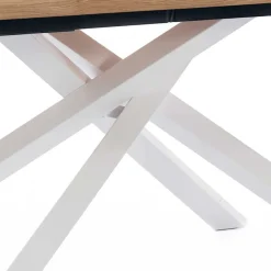Wohnen Esstisch mit weißem Mikado Fußgestell - Ewarton