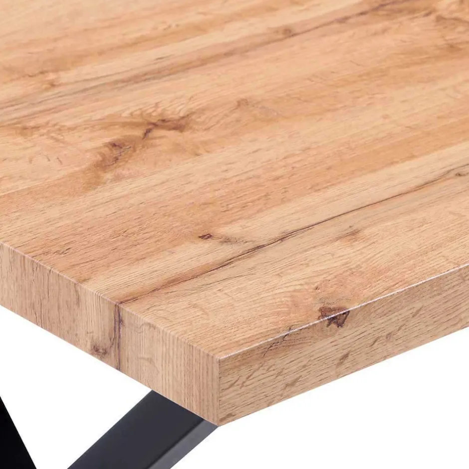 Wohnen Esstisch mit X-Beinen plus 4 Stühle - Lamon (fünfteilig)