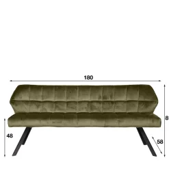 Esstisch Polsterbank in Oliv Grün Samt - Deway^Wohnen Best