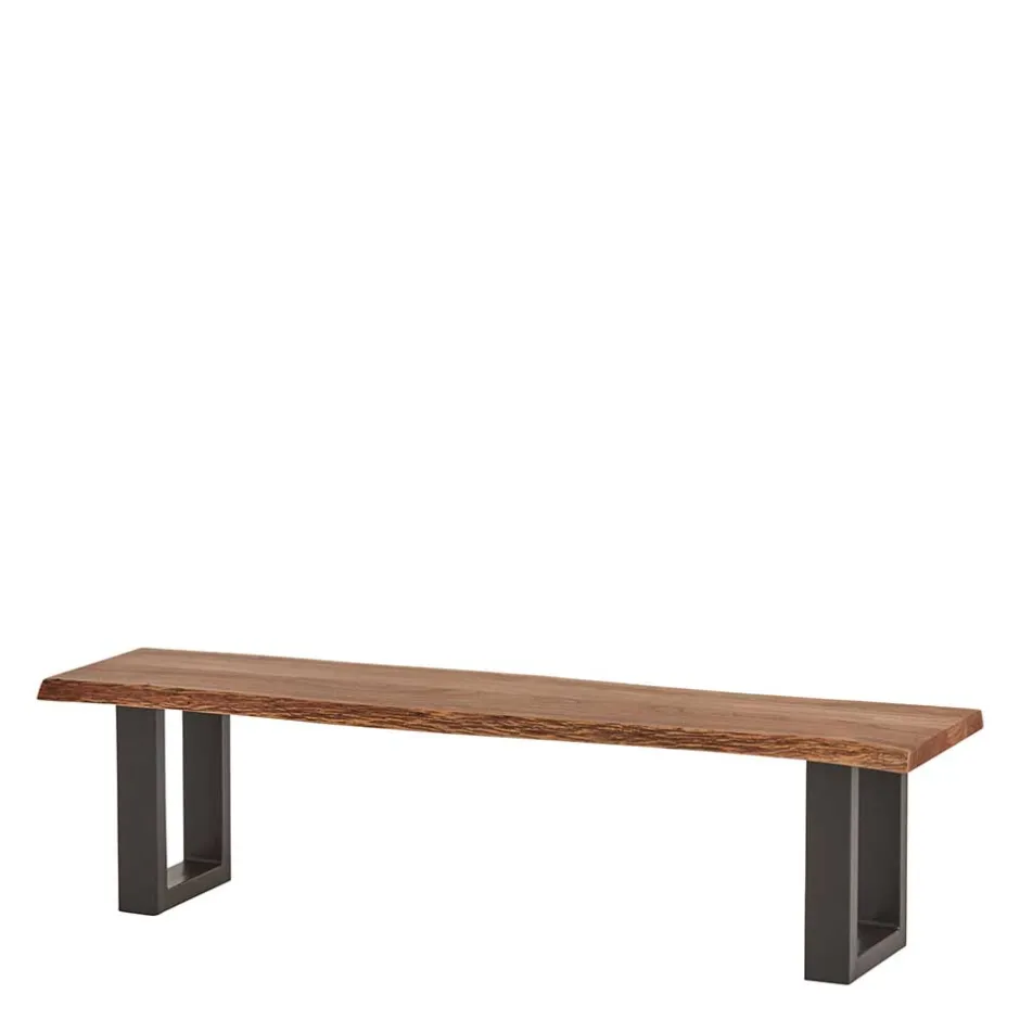 Esstisch Sitzbank mit Naturkanten aus Akazie - Arwen^Wohnen New