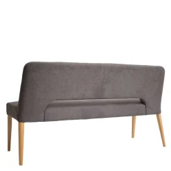 Wohnen Esstisch Sofa Bank in Dunkelgrau Stoff Velours - Merka